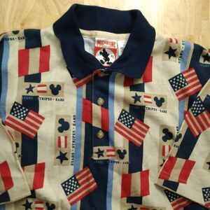 Vintage Mickey Inc. Stars Stripes Ears Disney Mouse Polo Shirt